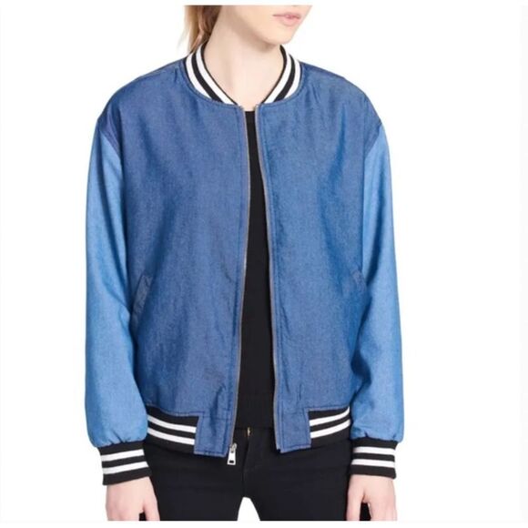 Levi's Jackets & Blazers - Levi's Varsity Bomber Jacket XL Soft Shell Women's Blue NWT $180